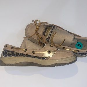 NWOT SPERRY Top-Sider Glittery Cheetah Print (5.5)